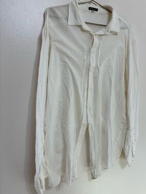 Ann Demeulemeester Ivory Long-Sleeve Button-Down Shirt